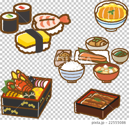 食べ物イラスト素材セット 和食 のイラスト素材